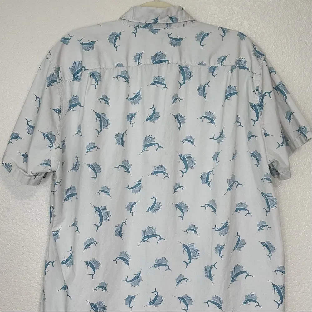 J. Crew Sword Fish Pattern Button Down Men’s Shirt